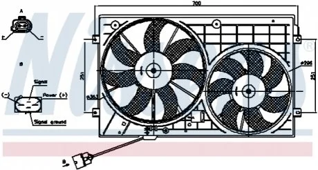 Вентилятор радіатора для Audi, Volkswagen, Seat, Skoda NISSENS 85644 фото товару