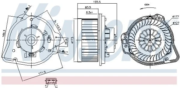 <strong>Вент.пічки VOLVO C70(98-)2.0 T(+)[OE 30755485] NISSENS 87020 (фото 1)</strong>