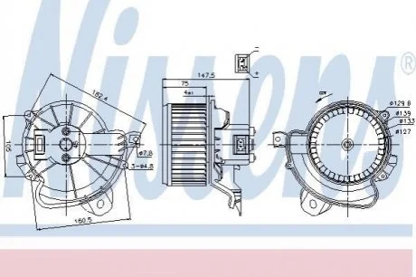 Вентилятор салону для NISSENS 87086 фото товару