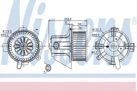 Вент.пічки PT 307(00-)1.4 HDi(+)[OE 6441S6] для Peugeot, Citroen NISSENS 87090 фото товару