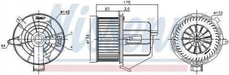 Вентилятор салона NISSENS 87293 фото товара