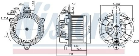 Вентилятор салону для Ford NISSENS 87495 фото товару