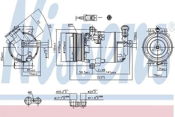 <strong>Компресор кондиціонера NISSENS 890006 (фото 1)</strong>