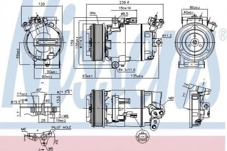 Компресор кондиціонера First Fit для Nissan, Renault NISSENS 890015 фото товару