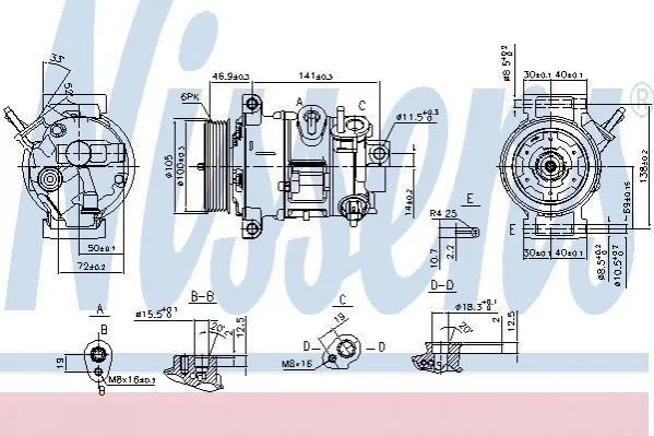 <strong>Компресор кондиціонера NISSENS 890030 (фото 1)</strong>