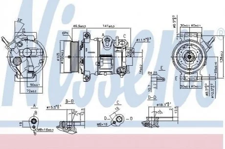 Компресор кондиціонера для NISSENS 890030 фото товару