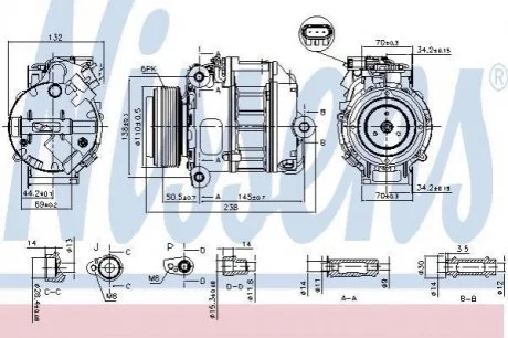 Компресор кондиціонера для BMW NISSENS 890037 фото товару