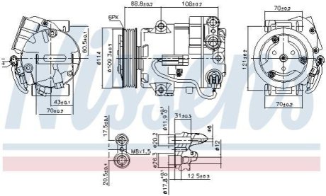 Компресор кондиціонера NISSENS 890058 фото товара