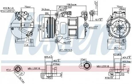 Компресор кондиціонера для Land Rover, Jaguar NISSENS 890062 фото товару