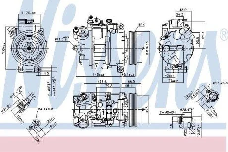 Компресор кондиціонера для BMW NISSENS 890070 фото товару
