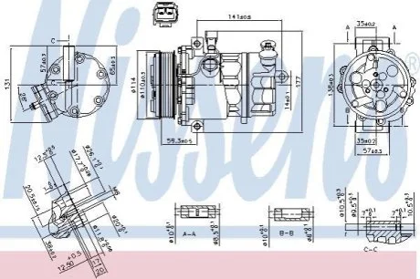 Компресор кондиціонера для Alfa Romeo, Lancia NISSENS 890074 фото товару