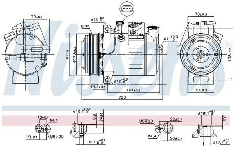 Компресор кондиціонера для Mercedes NISSENS 890115 фото товара