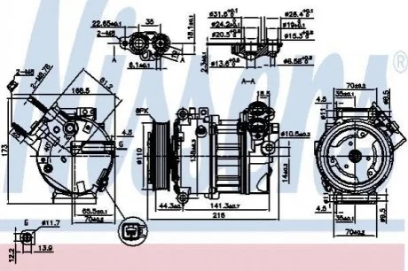 Компресор кондиціонера для Land Rover, Jaguar NISSENS 890123 фото товару