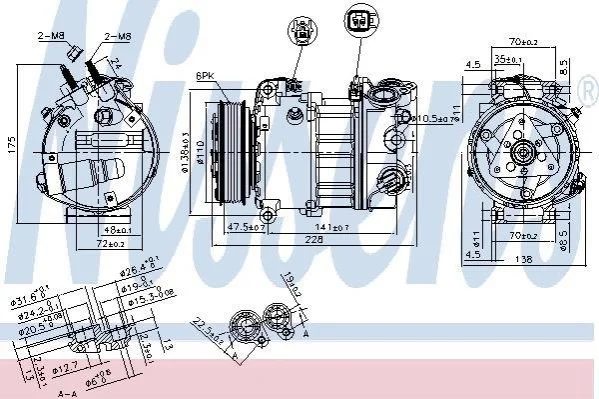 <strong>Компресор кондиціонера NISSENS 890124 (фото 1)</strong>
