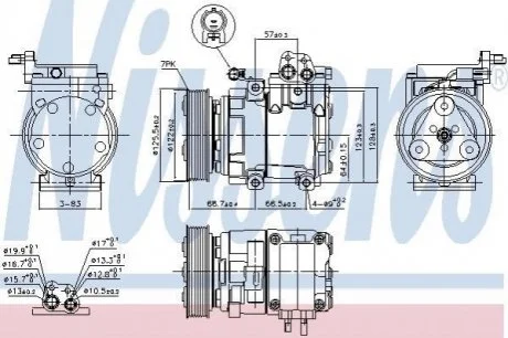 Компресор кондиціонера для Hyundai NISSENS 890129 фото товару