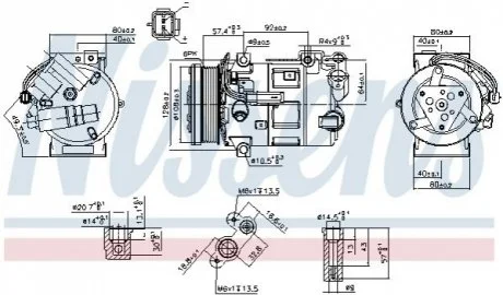 Компрессор кондиционера для Citroen, Peugeot NISSENS 890210 фото товара