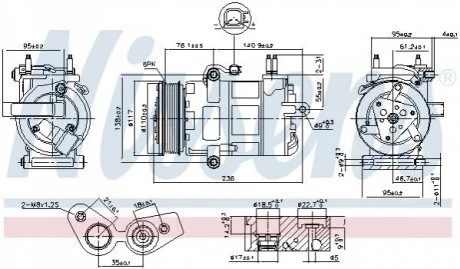 Компресор кондиціонера для Ford NISSENS 890217 фото товару