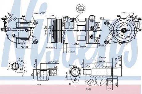 Компресор кондиціонера для Nissan, Infiniti NISSENS 890226 фото товару