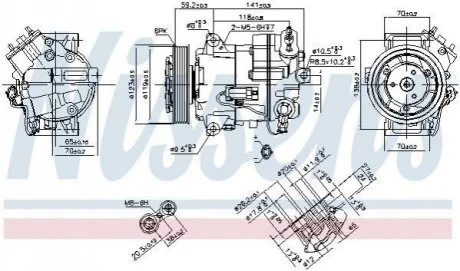 Компресор кондиціонера для Opel, Saab, Chevrolet NISSENS 890264 фото товару