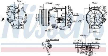Компресор кондиціонера для NISSENS 890266 фото товару