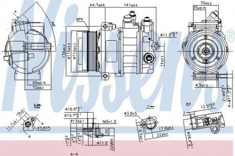 Компрессор кондиционера для Mercedes NISSENS 890304 фото товара