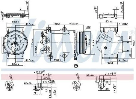 Компресор кондиціонера для Ford NISSENS 890321 фото товару