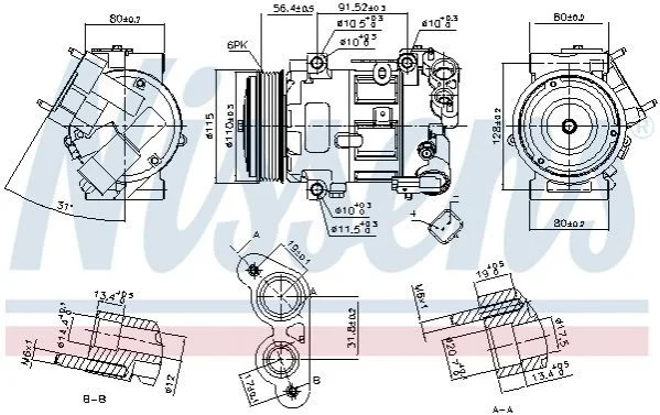 <strong>Компресор кондиціонера NISSENS 890324 (фото 1)</strong>