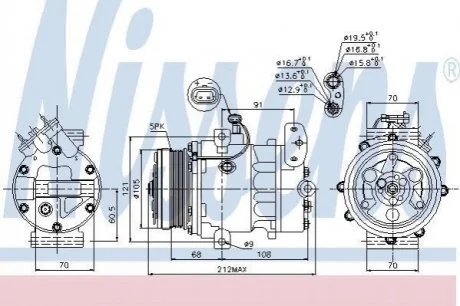 Компресор OP ASTRA G(98-)1.2 i 16V(+)[OE 1854 092] для NISSENS 89037 фото товару