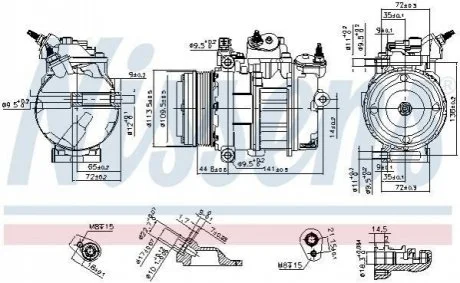 Компресор кондиціонера для Mitsubishi NISSENS 890419 фото товару