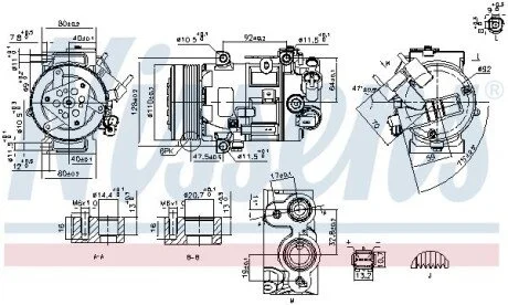 Компресор кондиціонера для Citroen, Peugeot NISSENS 890420 фото товара