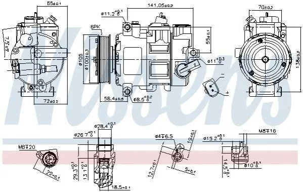 <strong>Компресор кондиціонера NISSENS 890550 (фото 1)</strong>