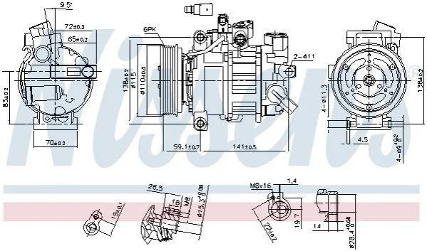<strong>Компресор кондиціонера NISSENS 890551 (фото 1)</strong>
