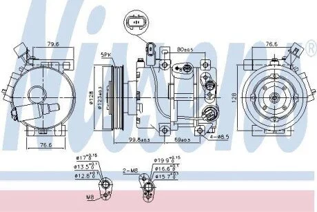 Компресор кондиціонера для Hyundai NISSENS 890562 фото товару