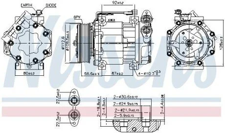 Компресор кондиціонера для Ford, Volvo, Mazda NISSENS 890584 фото товару