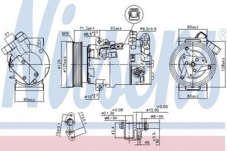 Компресор кондиціонера для Renault NISSENS 890586 фото товару