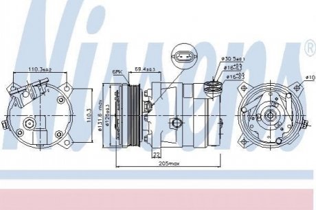 Компресор кондиціонера NISSENS 89058 фото товару