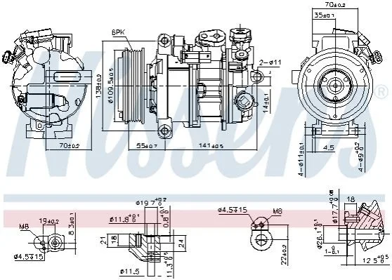 <strong>Компресор кондиціонера NISSENS 890595 (фото 1)</strong>