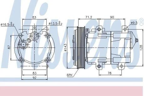Компресор кондиціонера для Ford NISSENS 89059 фото товара