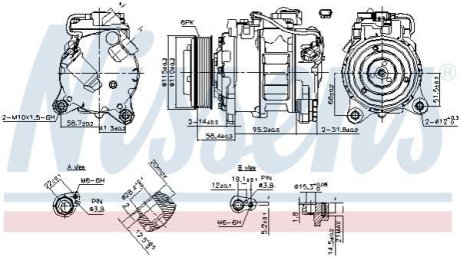 Компресор кондиціонера NISSENS 890622 фото товара