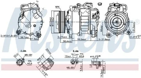 Компресор кондиціонера для BMW NISSENS 890622 фото товару