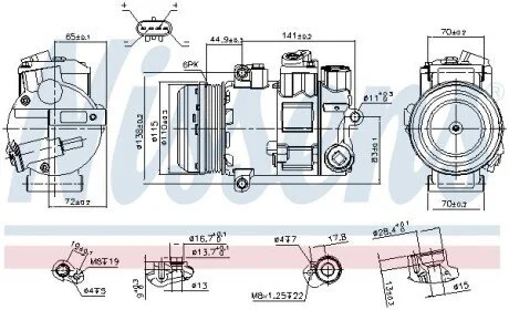 Компресор кондиціонера для Mercedes NISSENS 890645 фото товара