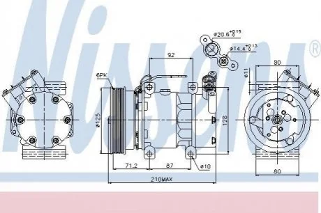 Компресор NS KUBISTAR(03-)1.2 i(+)[OE 77 00 273 801] для NISSENS 89064 фото товару