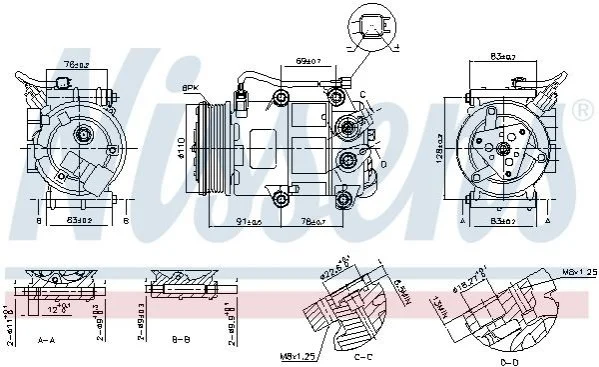 <strong>Компресор кондиціонера NISSENS 890655 (фото 1)</strong>