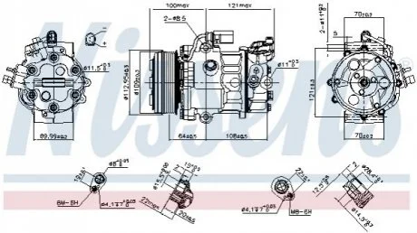 Компресор кондиціонера для Volkswagen, Seat, Skoda NISSENS 890659 фото товару