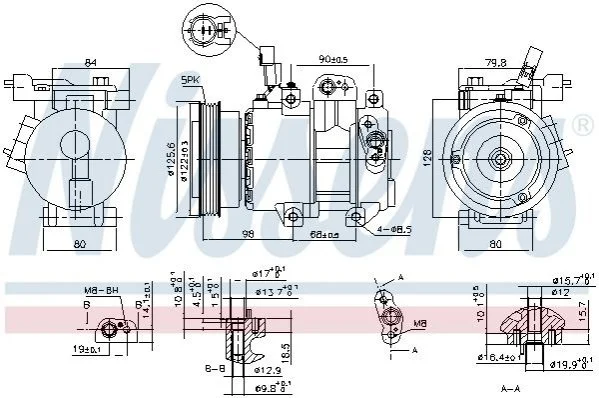 <strong>Компресор кондиціонера NISSENS 890684 (фото 1)</strong>