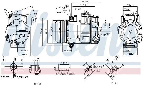 <strong>Компресор кондиціонера NISSENS 890696 (фото 1)</strong>