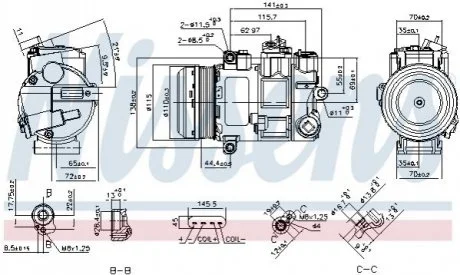 Компрессор кондиционера для Mercedes NISSENS 890696 фото товара