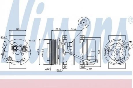Компресор кондиціонера для Volvo NISSENS 89069 фото товару