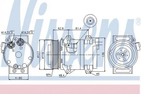 Компресор кондиціонера для Volvo NISSENS 89070 фото товару
