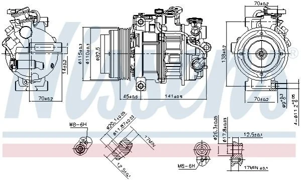 <strong>Компресор кондиціонера NISSENS 890717 (фото 1)</strong>